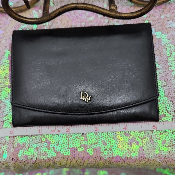 Christian Dior Black Leather Compact Wallet - Picture 12 of 13